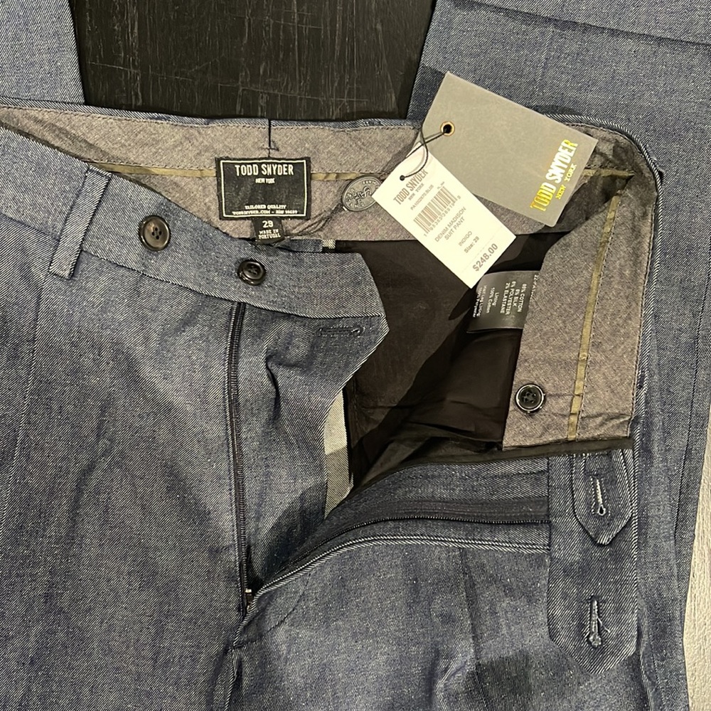 Todd Snyder Italian denim Madison suit pant in indigo - Picture 4 of 5